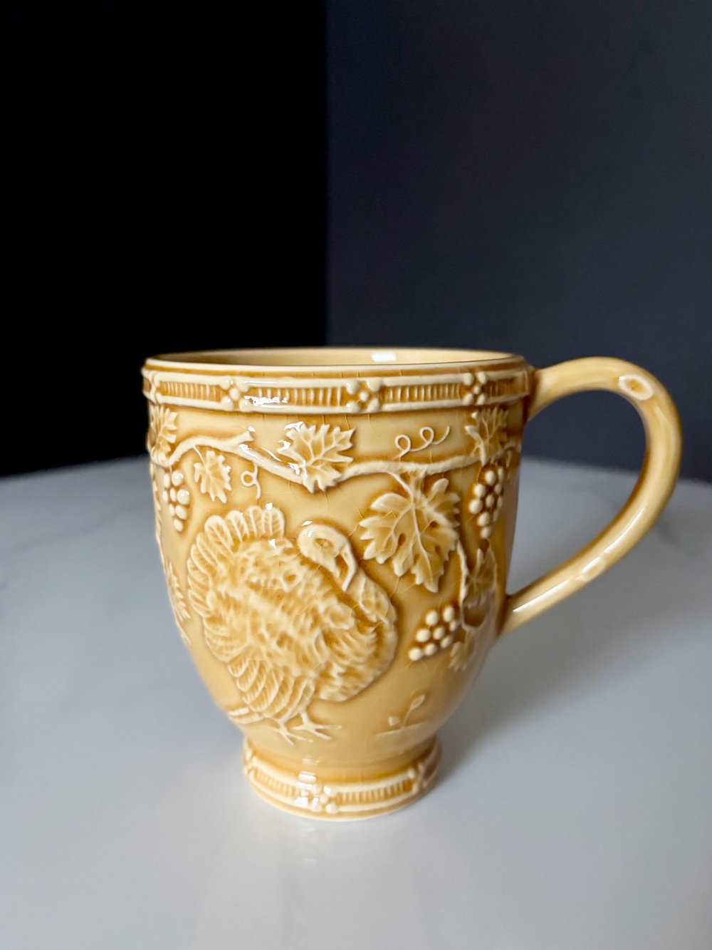 Yellow Turkey Mug by Bordallo Pinheiro